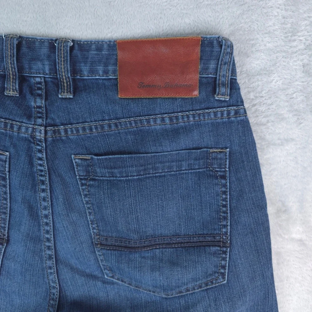 Tommy Bahama Standard Jeans Men 30x26.5 Blue Stretch Cotton Blend Denim